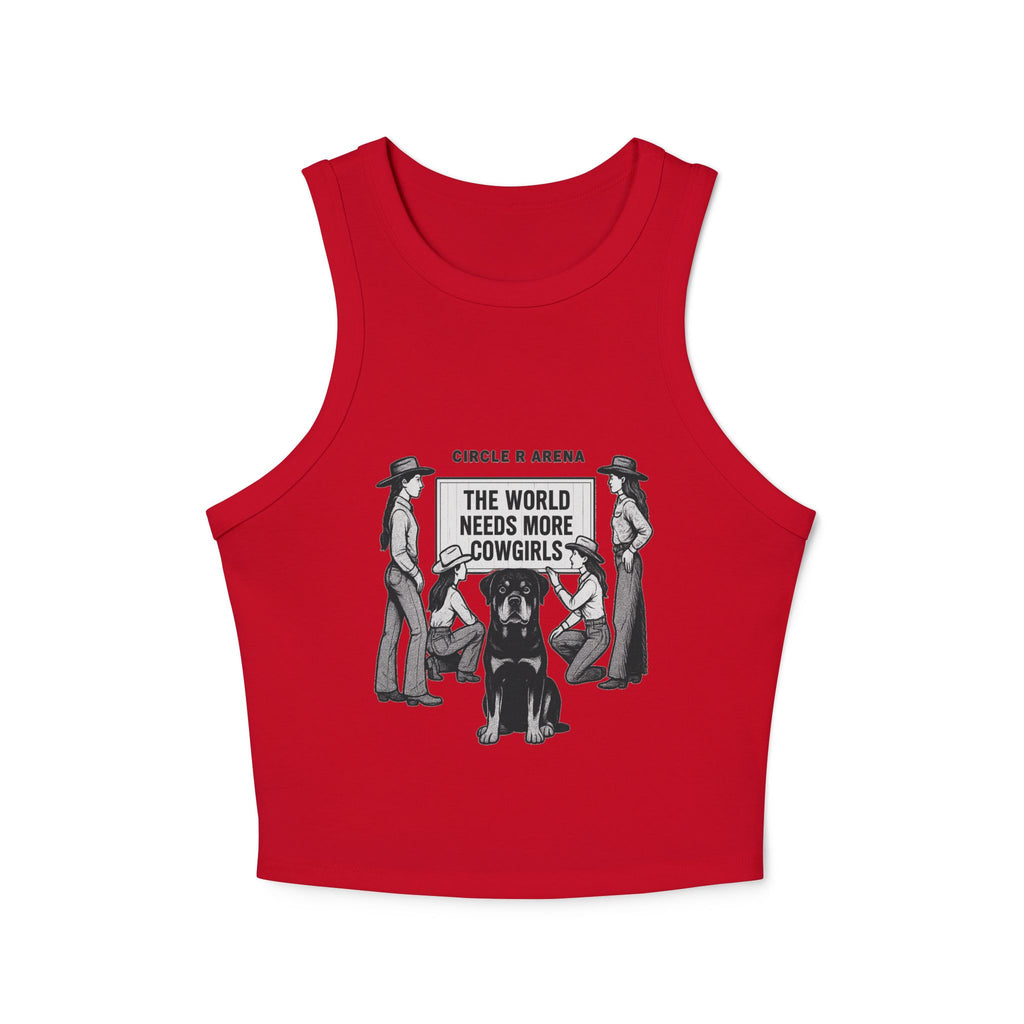 The World Needs More Cowgirls Ribbed Racerback Crop Tank