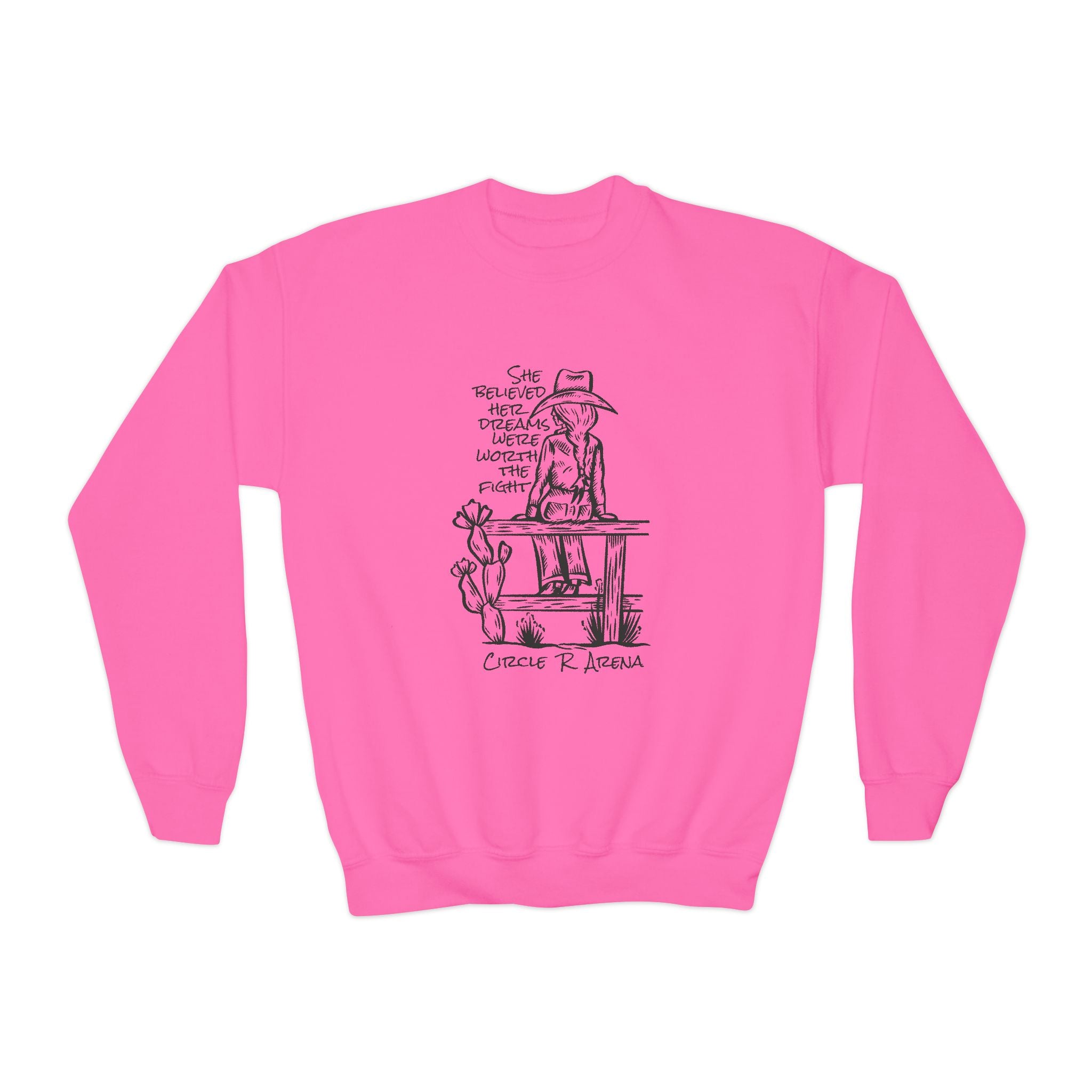 Worth The Fight - Circle R Arena Unisex Kids Sweatshirt