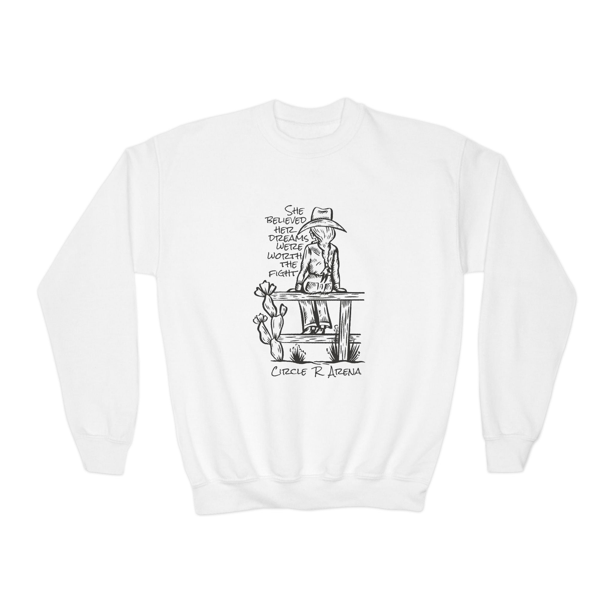 Worth The Fight - Circle R Arena Unisex Kids Sweatshirt