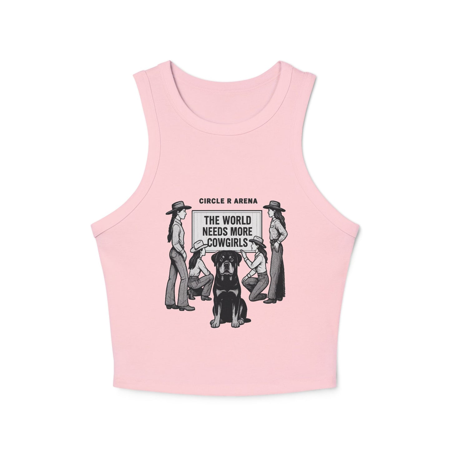 The World Needs More Cowgirls Ribbed Racerback Crop Tank