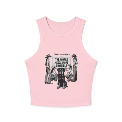The World Needs More Cowgirls Ribbed Racerback Crop Tank