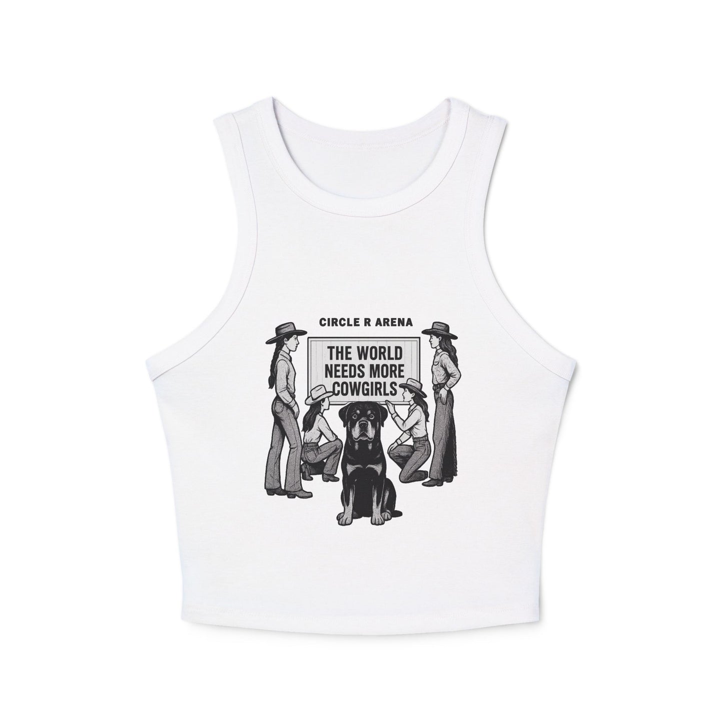 The World Needs More Cowgirls Ribbed Racerback Crop Tank