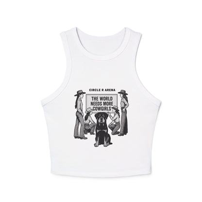The World Needs More Cowgirls Ribbed Racerback Crop Tank