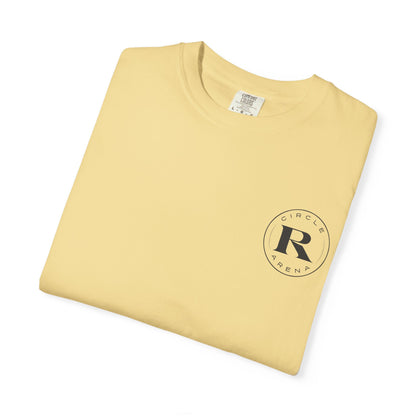 Circle R Arena “I Don’t Know How to TikTok But I Can Saddle a Horse” Graphic Tee – Western Rider T-Shirt with Logo Pocket Design