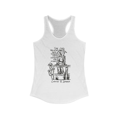 Worth The Fight - Circle R Arena Logo Racerback Tank