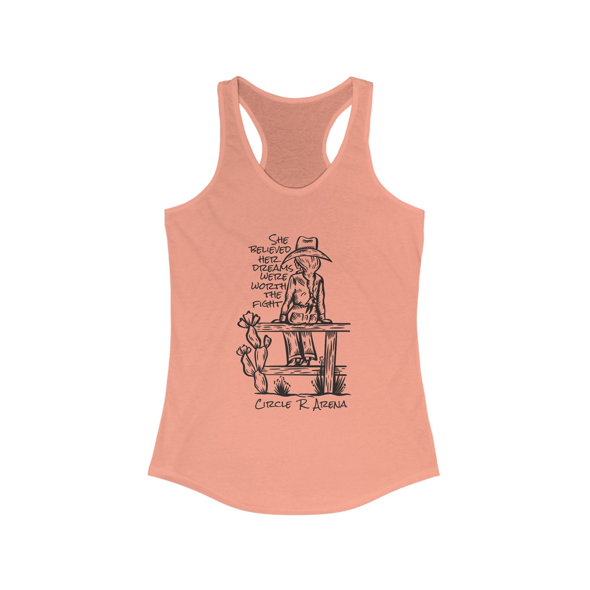 Worth The Fight - Circle R Arena Logo Racerback Tank