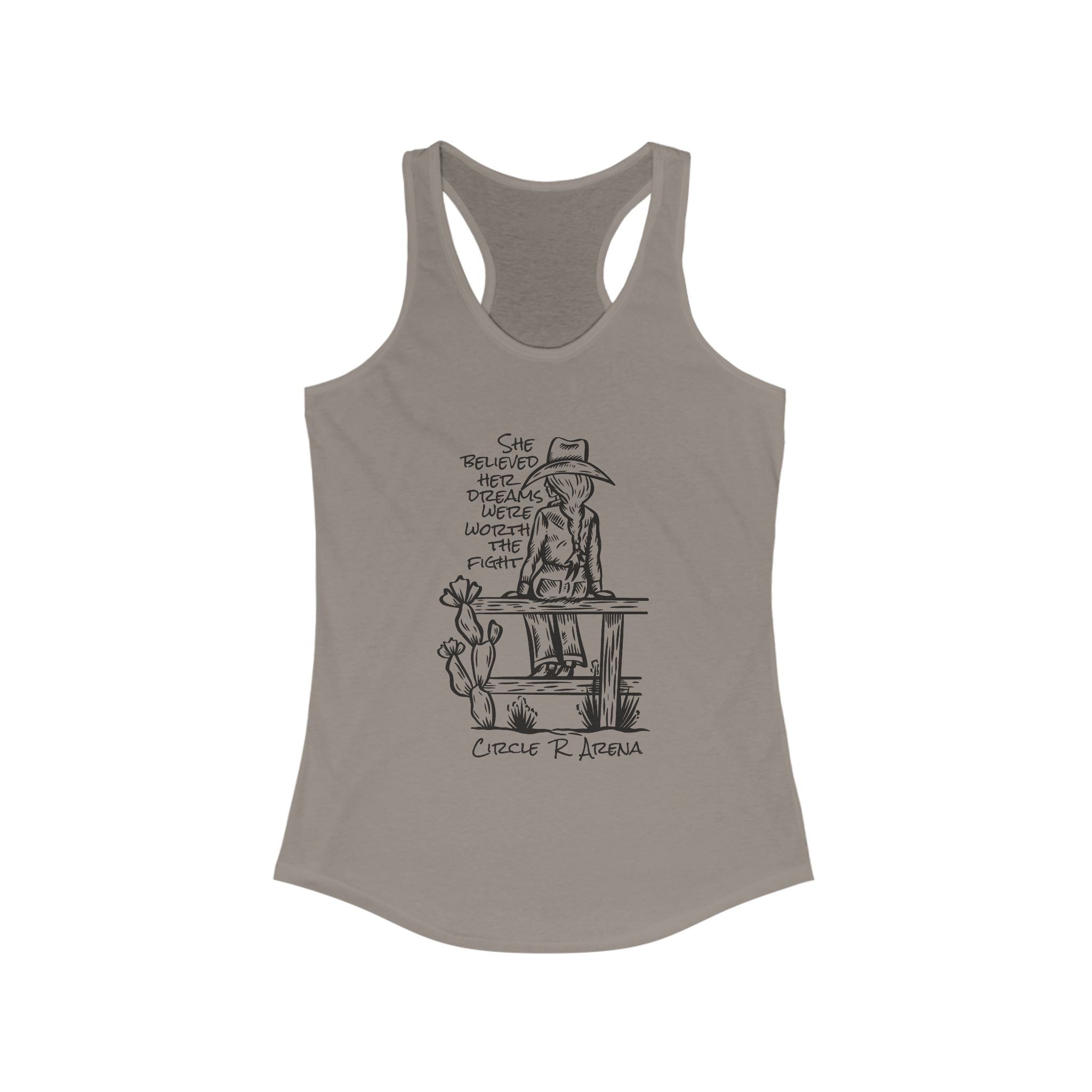 Worth The Fight - Circle R Arena Logo Racerback Tank