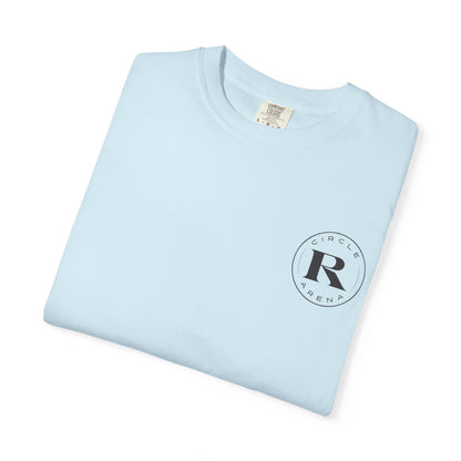 Circle R Arena “I Don’t Know How to TikTok But I Can Saddle a Horse” Graphic Tee – Western Rider T-Shirt with Logo Pocket Design