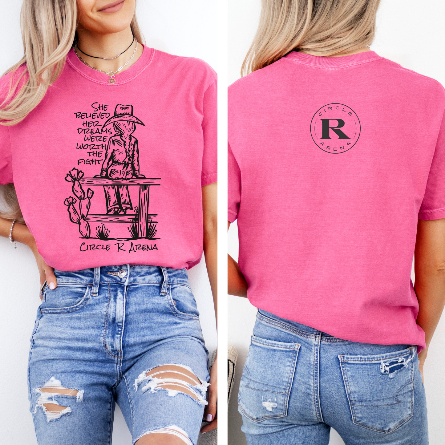 Worth The Fight - Circle R Arena Logo Adult Tee