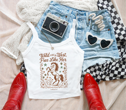 Wild Like The West Women's Crop Tank Top