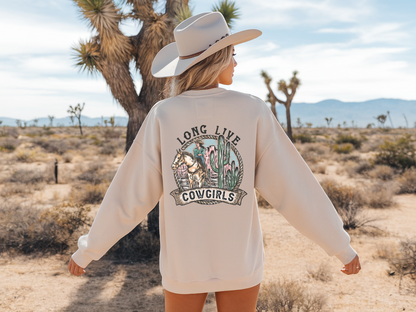 Long Live Cowgirls Sweatshirt + Circle R Arena Logo Crewneck – Western Graphic Pullover