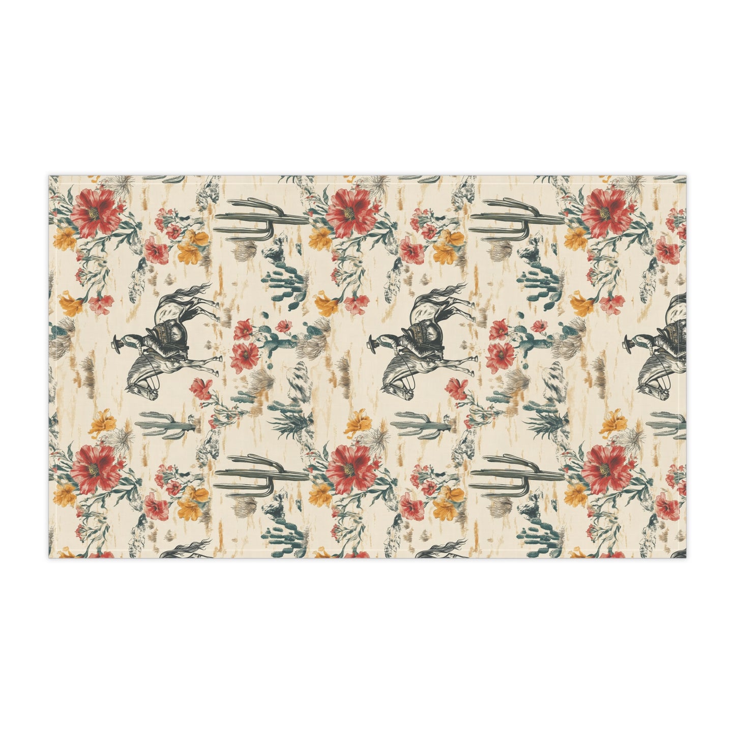 Western Floral Cotton Tea Towel