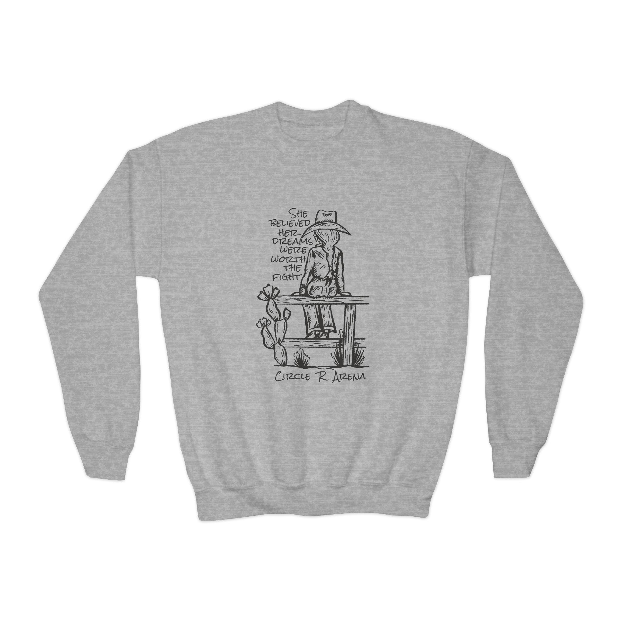 Worth The Fight - Circle R Arena Unisex Kids Sweatshirt