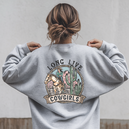 Long Live Cowgirls Sweatshirt + Circle R Arena Logo Crewneck – Western Graphic Pullover