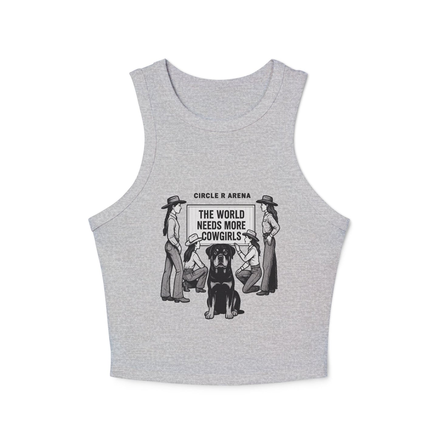 The World Needs More Cowgirls Ribbed Racerback Crop Tank