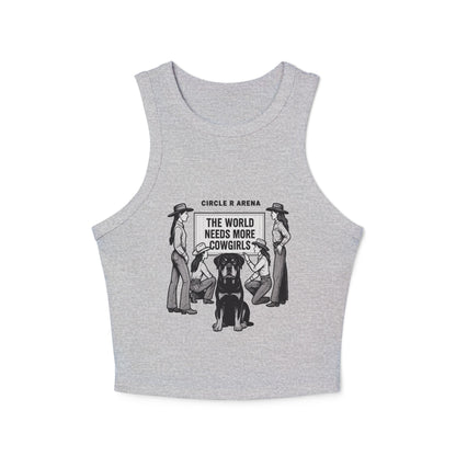 The World Needs More Cowgirls Ribbed Racerback Crop Tank