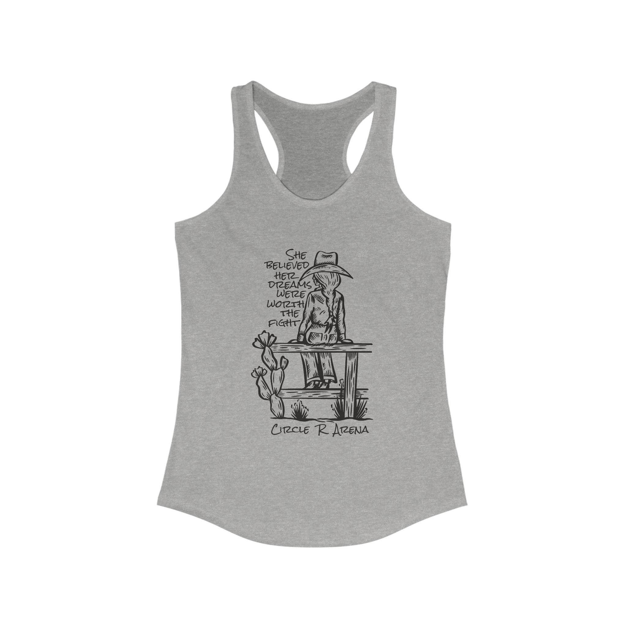 Worth The Fight - Circle R Arena Logo Racerback Tank