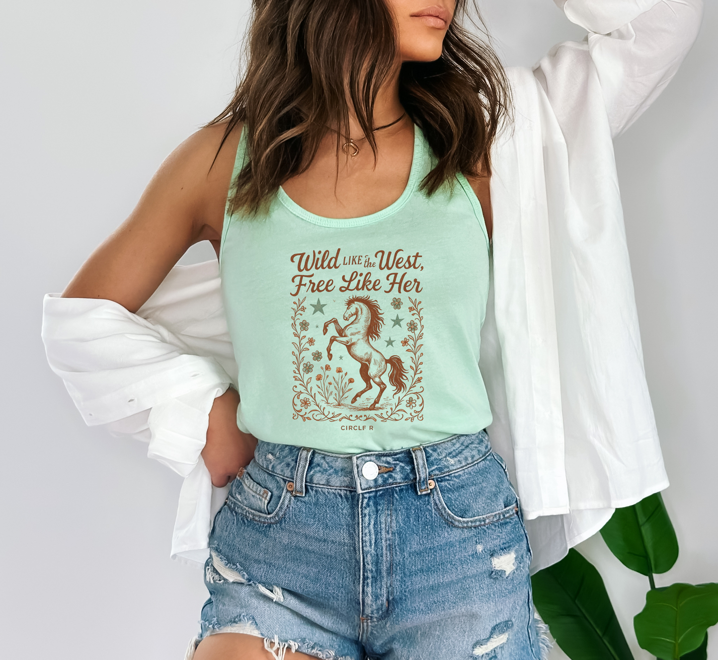 Wild Like The West - Circle R Arena Logo Racerback Tank