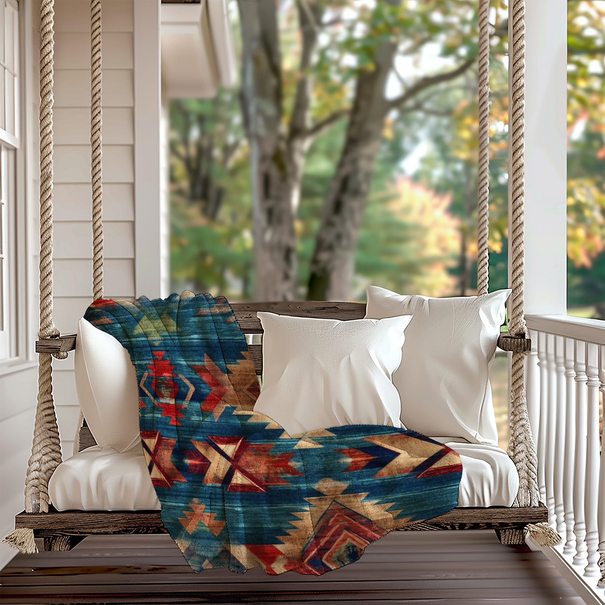 Aztec Velveteen Plush Blanket