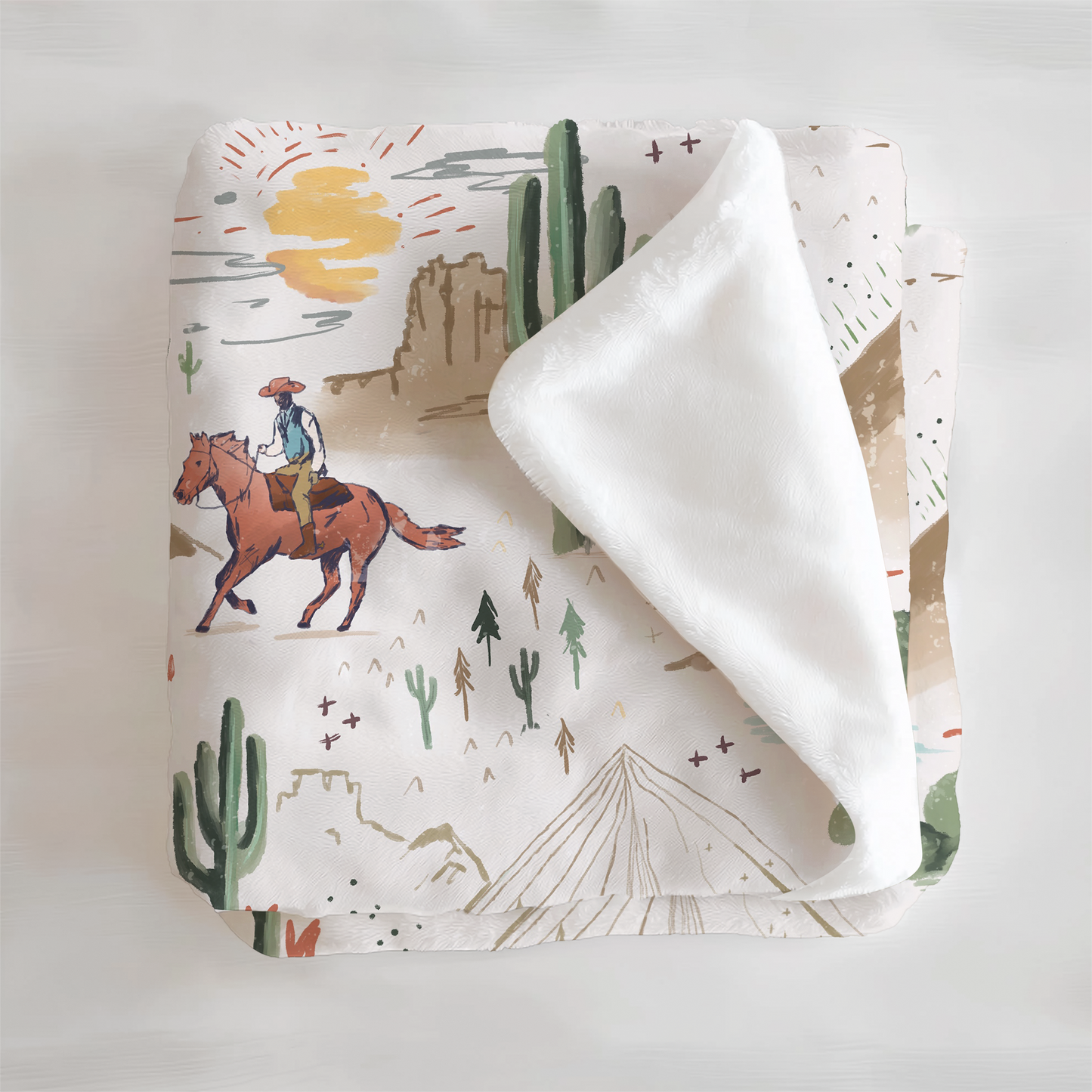 Classic Cowboys Velveteen Plush Blanket