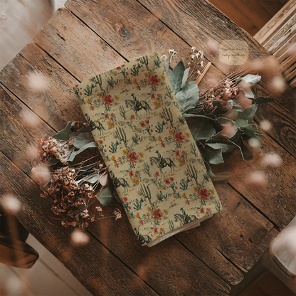 Western Floral Cotton Tea Towel