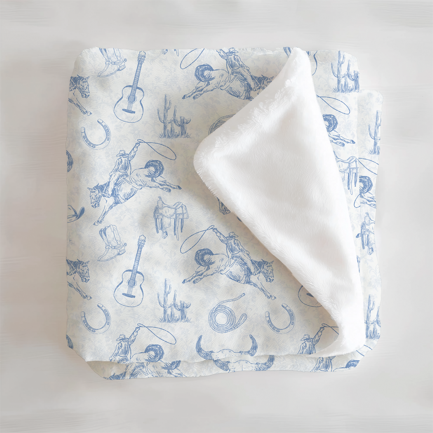 Western Toile Velveteen Plush Throw Blanket